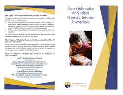 Parent Information for Students Receiving Intensive Interventions