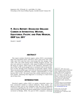 9. data report: dissolved organic carbon in interstitial waters