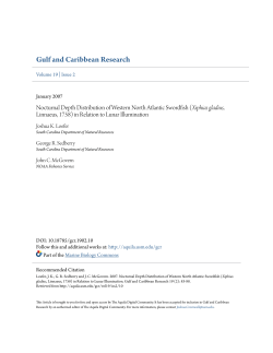 Nocturnal Depth Distribution of Western North Atlantic Swordfish
