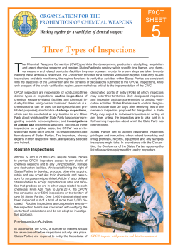 Three Types of Inspections - Organisation for the Prohibition of