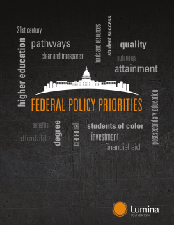 Federal Policy Priorities