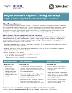 Project Outcome Regional Training Workshop