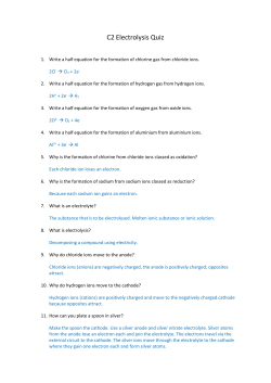 C2 Electrolysis Quiz