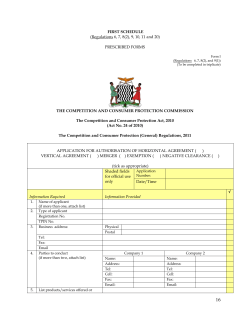 CCPC Form 1 - Zambia Competition and Consumer Protection
