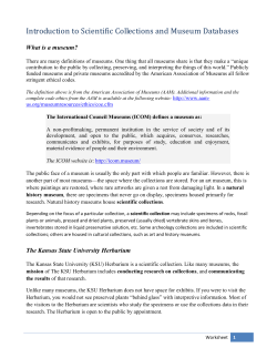 Introduction to scientific collections and databases