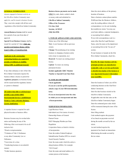 GENERAL INFORMATION Business license payments can be made