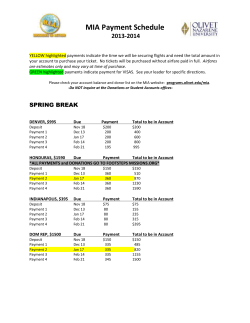 MIA Payment Schedule 2013-2014