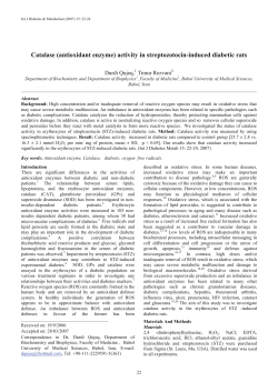 Catalase (antioxidant enzyme) activity in streptozotocin