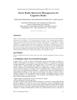 Smart Radio Spectrum Management for Cognitive Radio