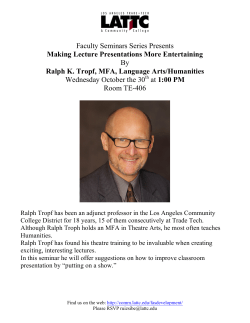 Faculty Seminars Series Presents Making Lecture Presentations