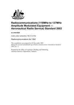 Radiocommunications (118MHz to 137MHz Amplitude Modulated