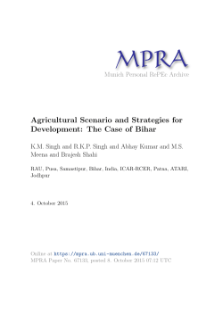 Agricultural Scenario and Strategies for Development: The Case of