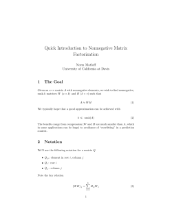 Quick Introduction to Nonnegative Matrix Factorization