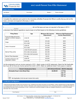 2017-2018 Parent Non-Filer Statement - Financial Aid