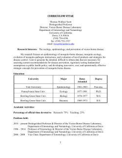 curriculum vitae - UC Davis Department of Entomology and