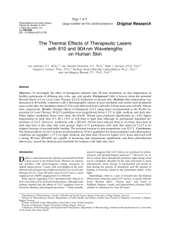 The Thermal Effects of Therapeutic Lasers with 810 - (BORA)