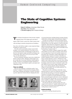 The State of Cognitive Systems Engineering - IHMC
