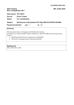 ECC REPORT [SRD-UHF] SE24 meeting Biel, 5