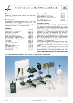 LEP 2.2.07 Refraction index of air and CO2 with Michelson