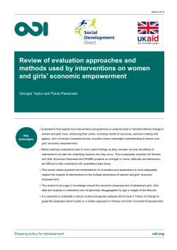 Review of evaluation approaches and methods for economic