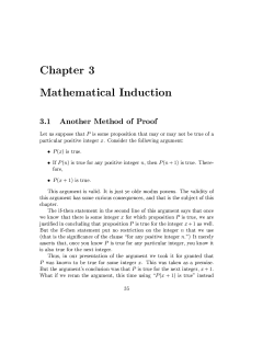 Chapter 3 athematical Induction 3.1 Another Method of Proof Let us
