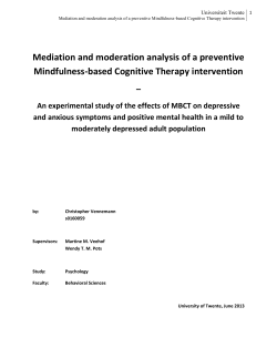 Mediation and moderation analysis of a preventive Mindfulness