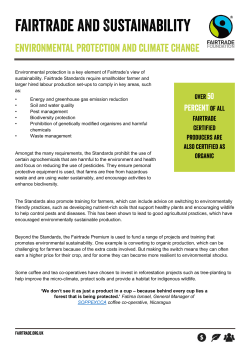 Fairtrade and Sustainability