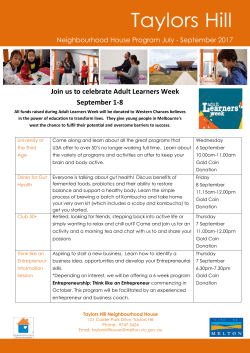 University of the Third Age Come along and learn about all the great