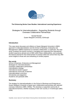 Strategies for Internationalisation