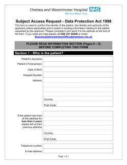 Access To Health Records Application form