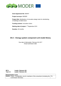 Energy system component unit model library