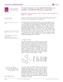 Crystal structures of four indole derivatives as possible cannabinoid