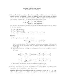 Solutions to Homework Set #4 (Prepared by TA Lele Wang) 1. Two