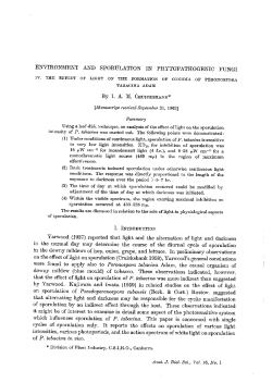 environment and sporulation in phytopathogenic fungi