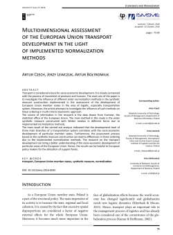 Multidimensional assessment of the European Union transport