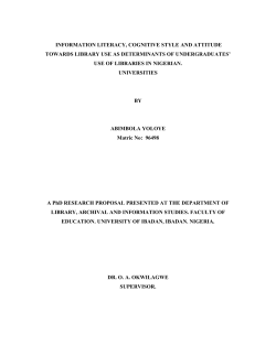 information literacy, cognitive style and attitude towards