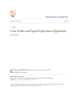 Costs, Profits, and Equal Employment Opportunity