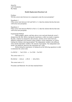 Anna Xu Lab 9 Chemistry Ms. Nakai Double Replacement