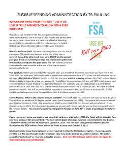 Flex $500 Rollover Information 2015-2016