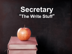 Secretary “The Write Stuff”