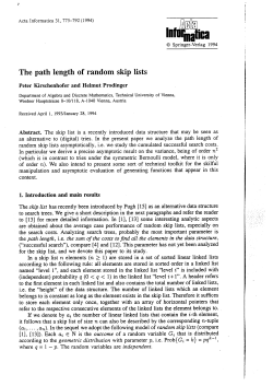 The path length of random skip lists 111, INfoFmaUca "