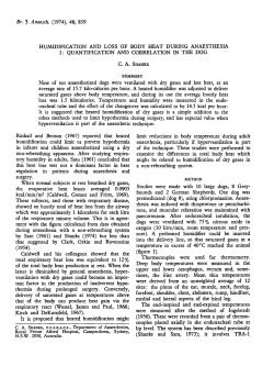 HUMIDIFICATION AND LOSS OF BODY HEAT DURING