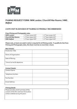 filming / photography request form