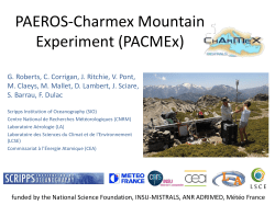 Aerosol Measurements at Pinerole Mountain Site during CHARMEX