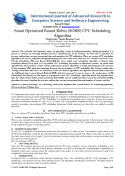 Smart Optimized Round Robin (SORR) CPU