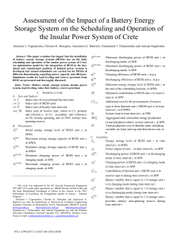 Assessment of the Impact of a Battery Energy - singular