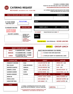Catering Order Form