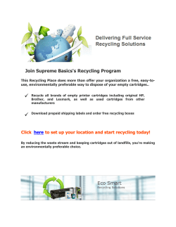 Cartridge Recycling Sign-up form