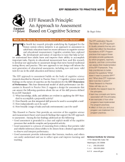 EFF Research Principle: An Approach to Assessment Based on