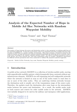 Analysis of the Expected Number of Hops in Mobile Ad Hoc